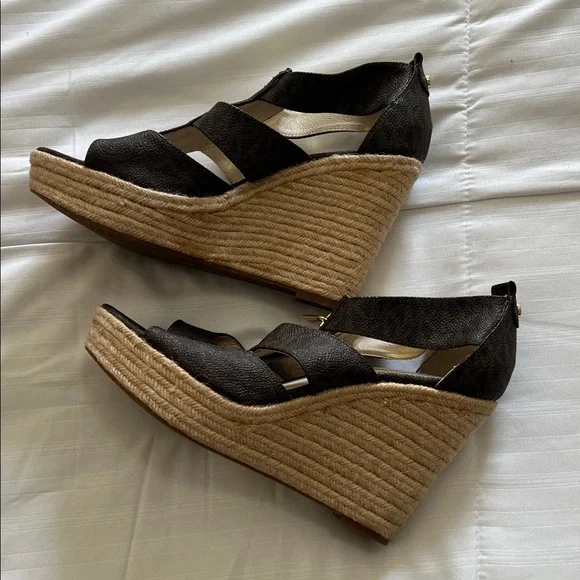 Michael Kors Dark Brown Wedge Sandals - Picture 2 of 4